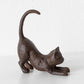Stretching Cat Cast Iron Bookend Ornament