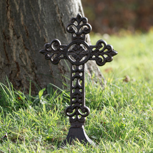 Cast Iron Cross Crucifix Ornament
