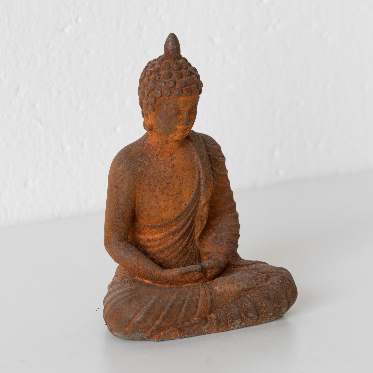 Small Sitting Buddha Rusty Cast Iron Ornament