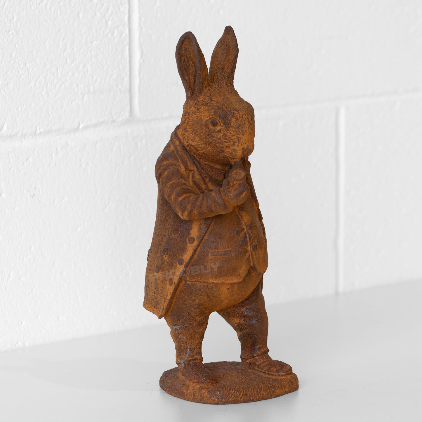 Rusty Cast Iron 'Mr Rabbit' Garden Ornament