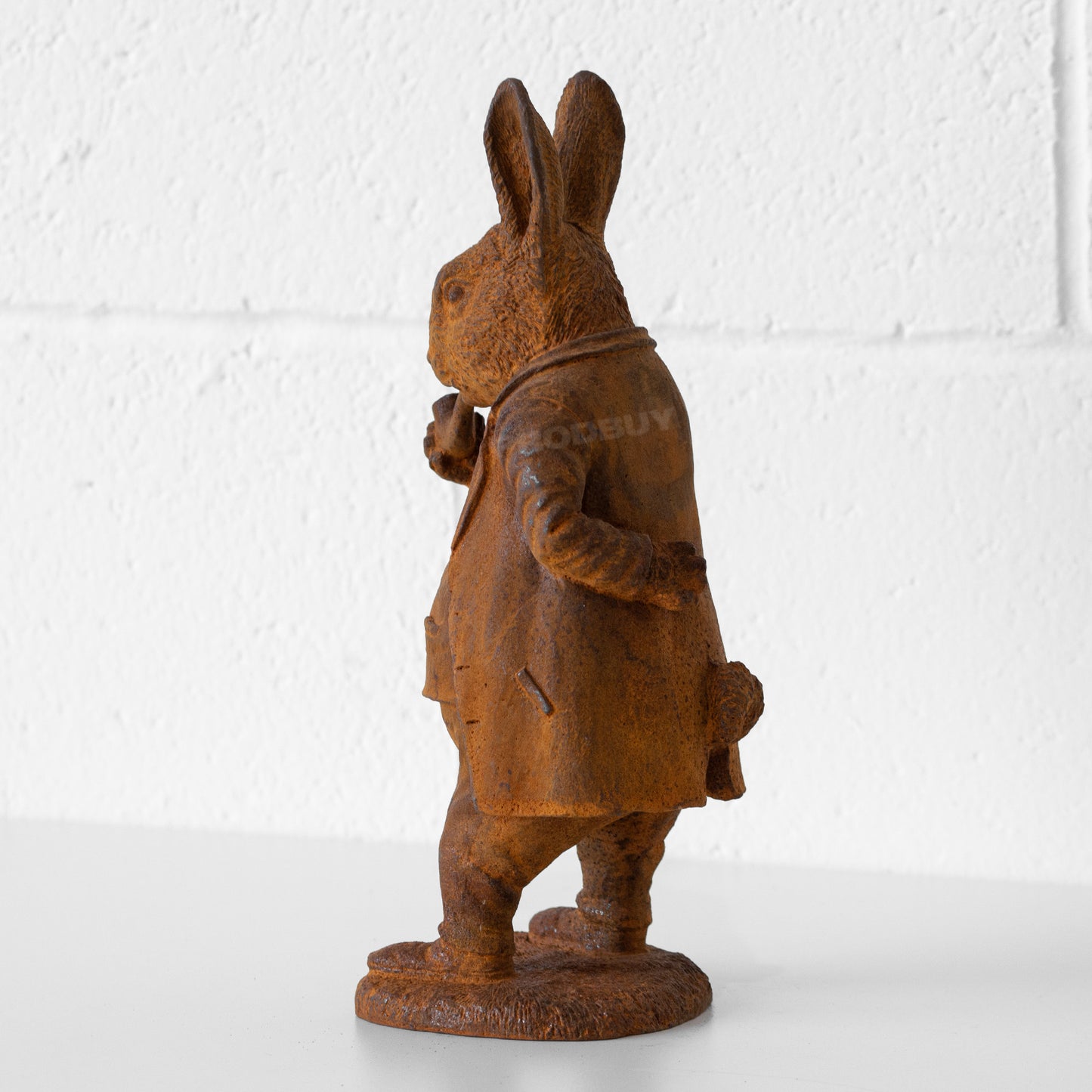 Rusty Cast Iron 'Mr Rabbit' Garden Ornament