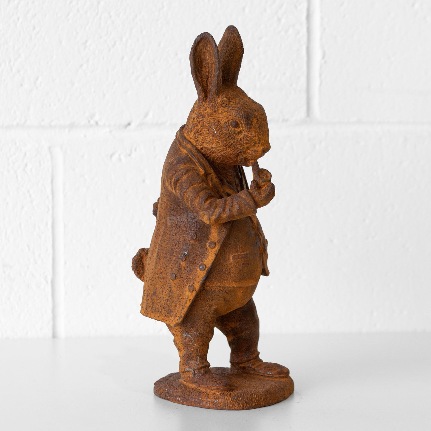 Rusty Cast Iron 'Mr Rabbit' Garden Ornament