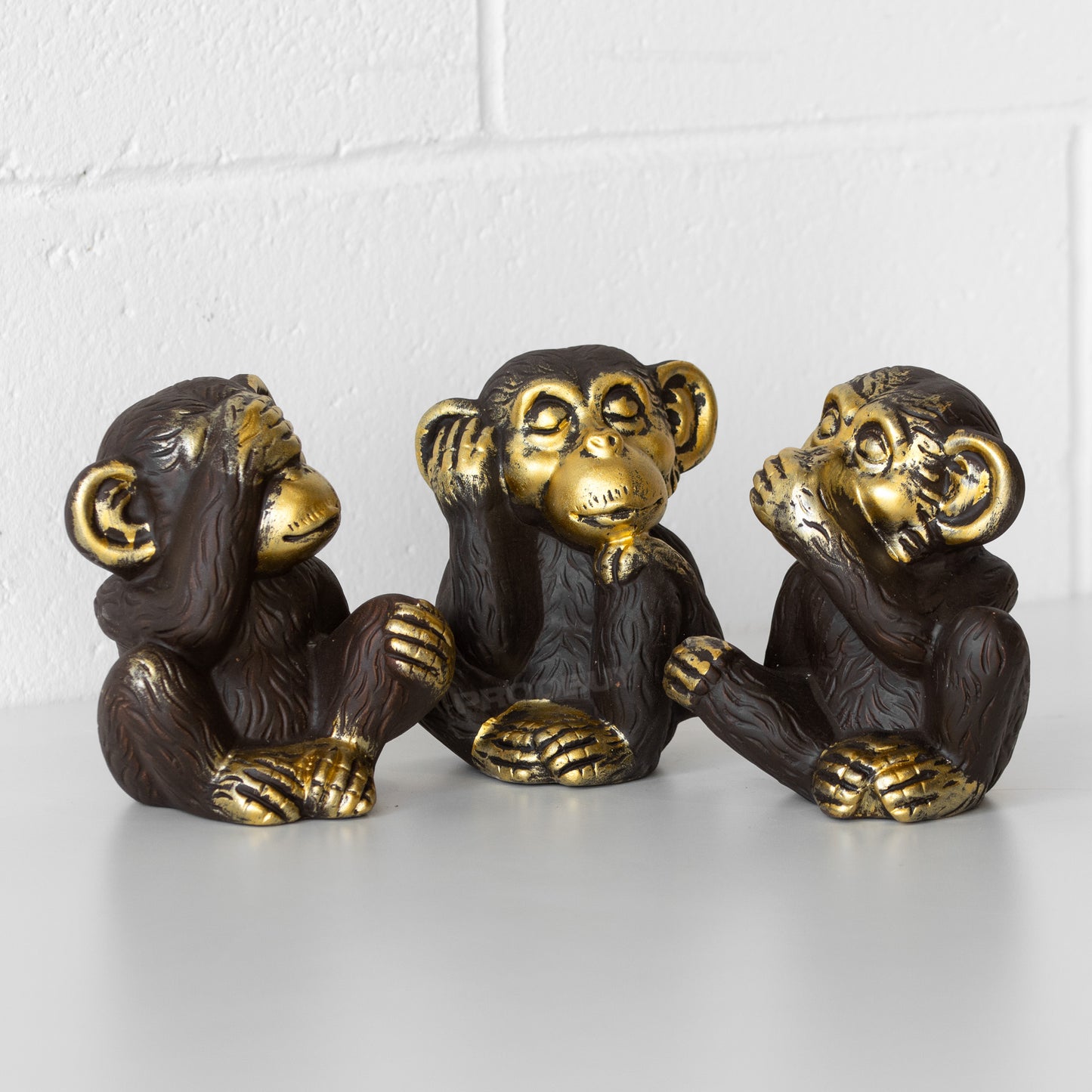 Set of 3 Wise Monkey Ornaments See Hear Speak No Evil