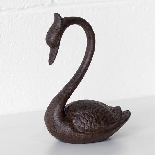 Swan Shaped Cast Iron 20cm Door Stop