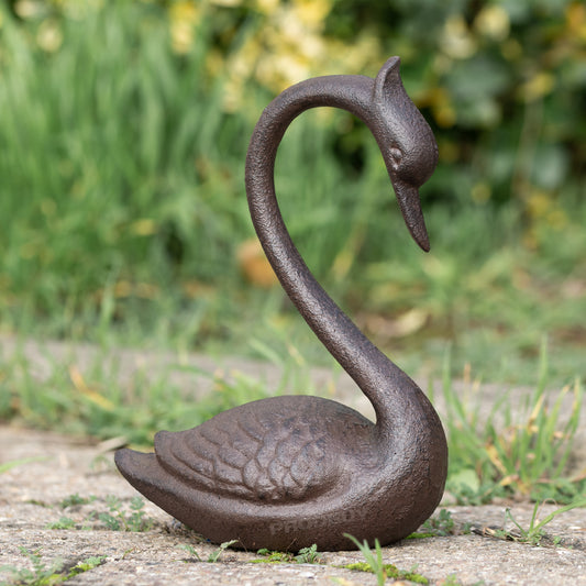 Swan Shaped Cast Iron 20cm Door Stop