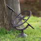 Cast Iron Armillary Garden Decor Sundial Ornate Rustic Finish