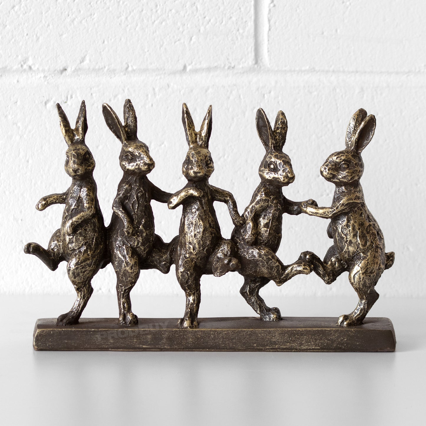 Dancing Hares Resin Decorative Ornament