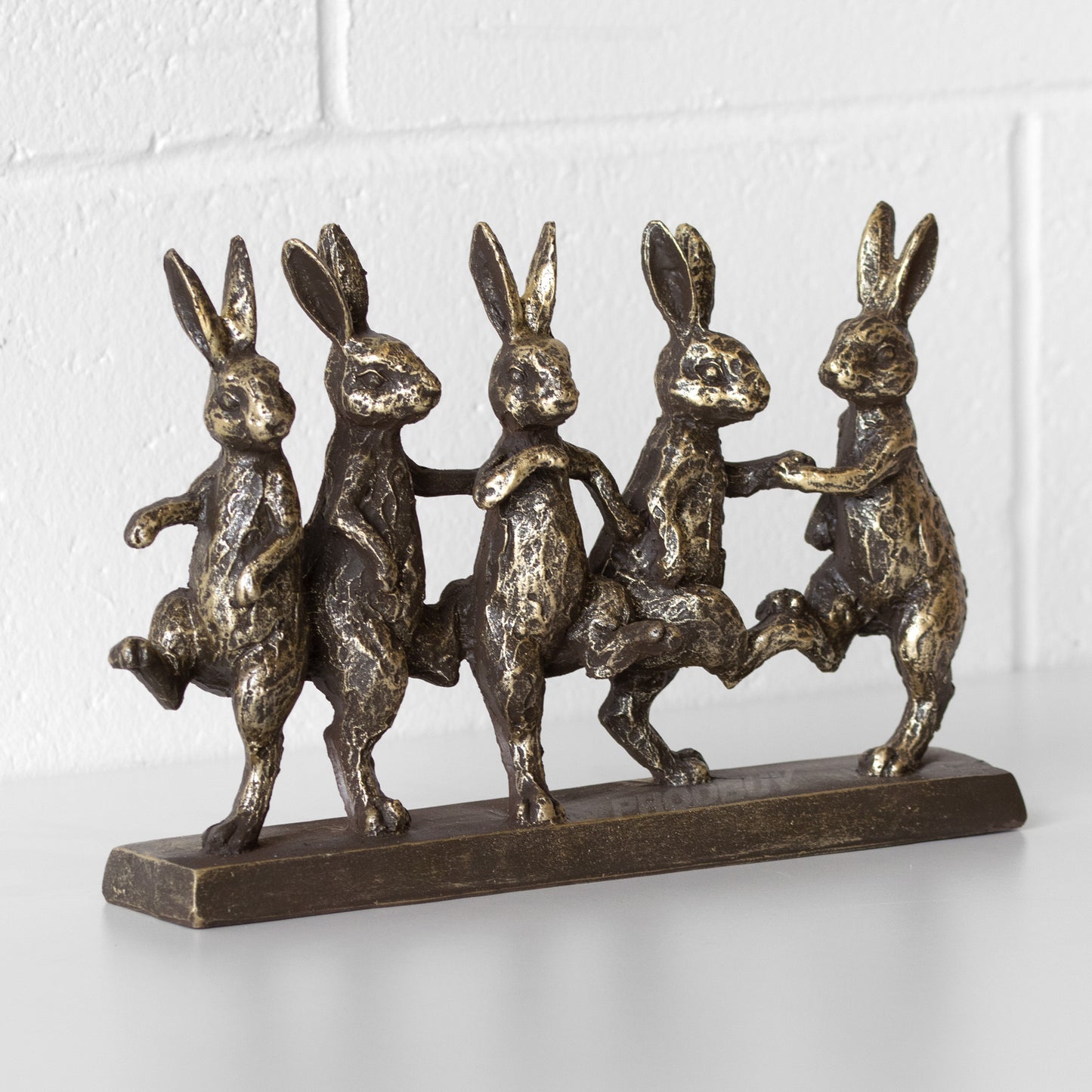 Dancing Hares Resin Decorative Ornament