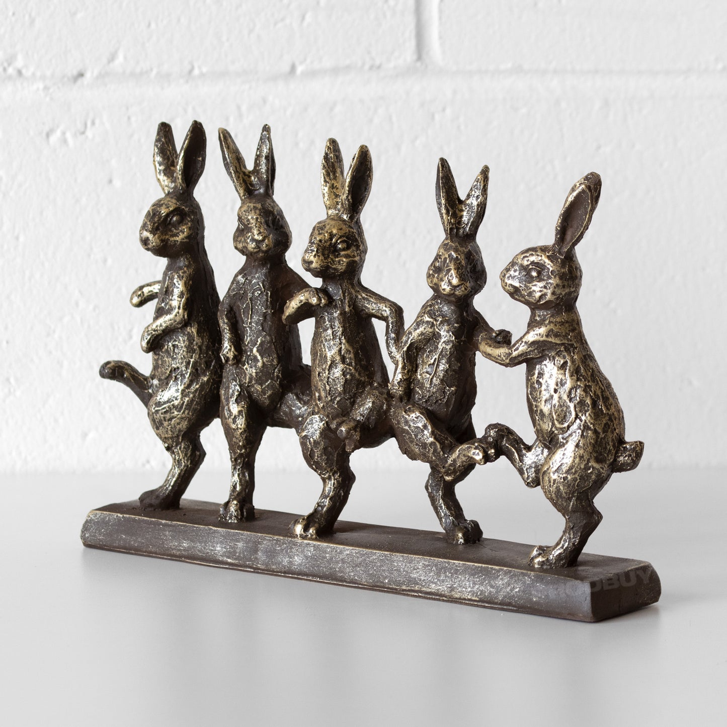 Dancing Hares Resin Decorative Ornament