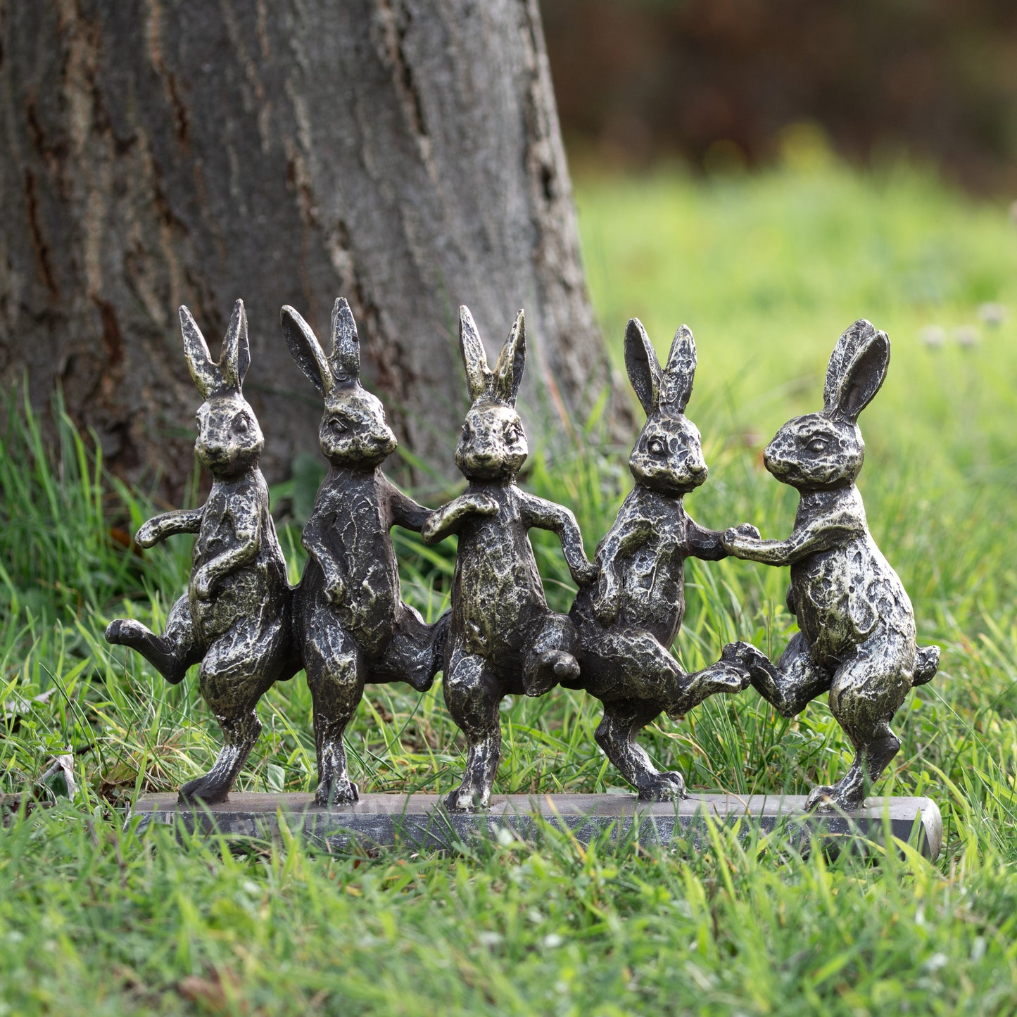 Dancing Hares Resin Decorative Ornament