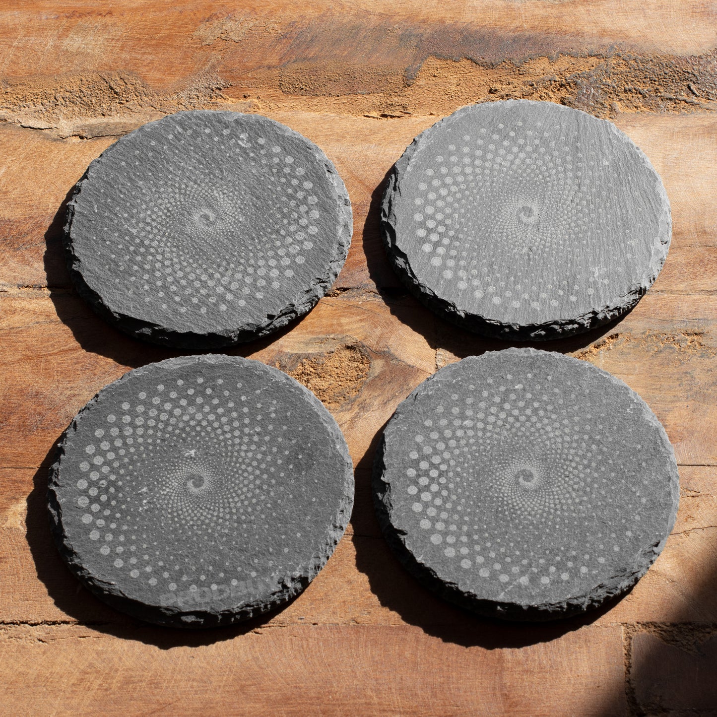 Pack of 4 Round Spiral Slate Coasters