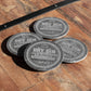 Pack of 4 Round 'Dry Gin' Slate Coasters