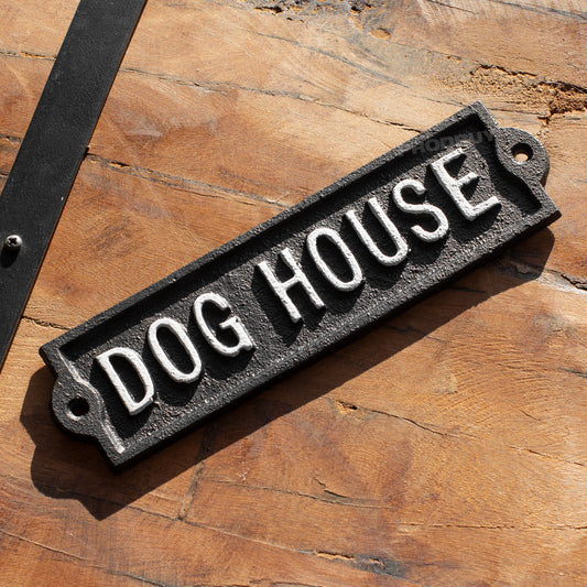 Cast Iron 'Dog House' Garden Wall Sign