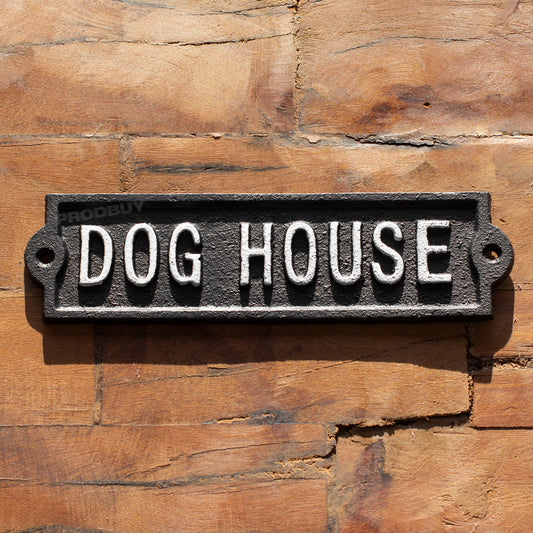 Cast Iron 'Dog House' Garden Wall Sign