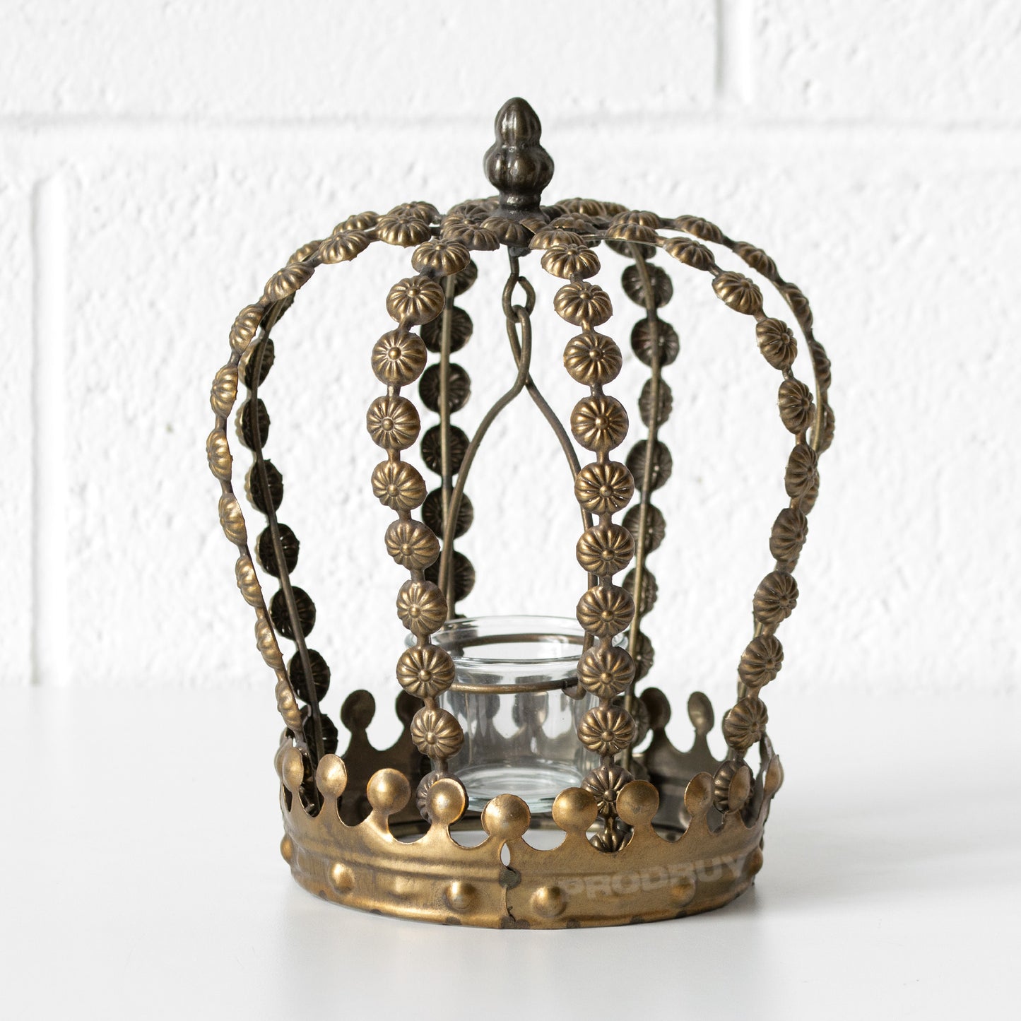 Crown Shaped Metal Candle Holder Lantern