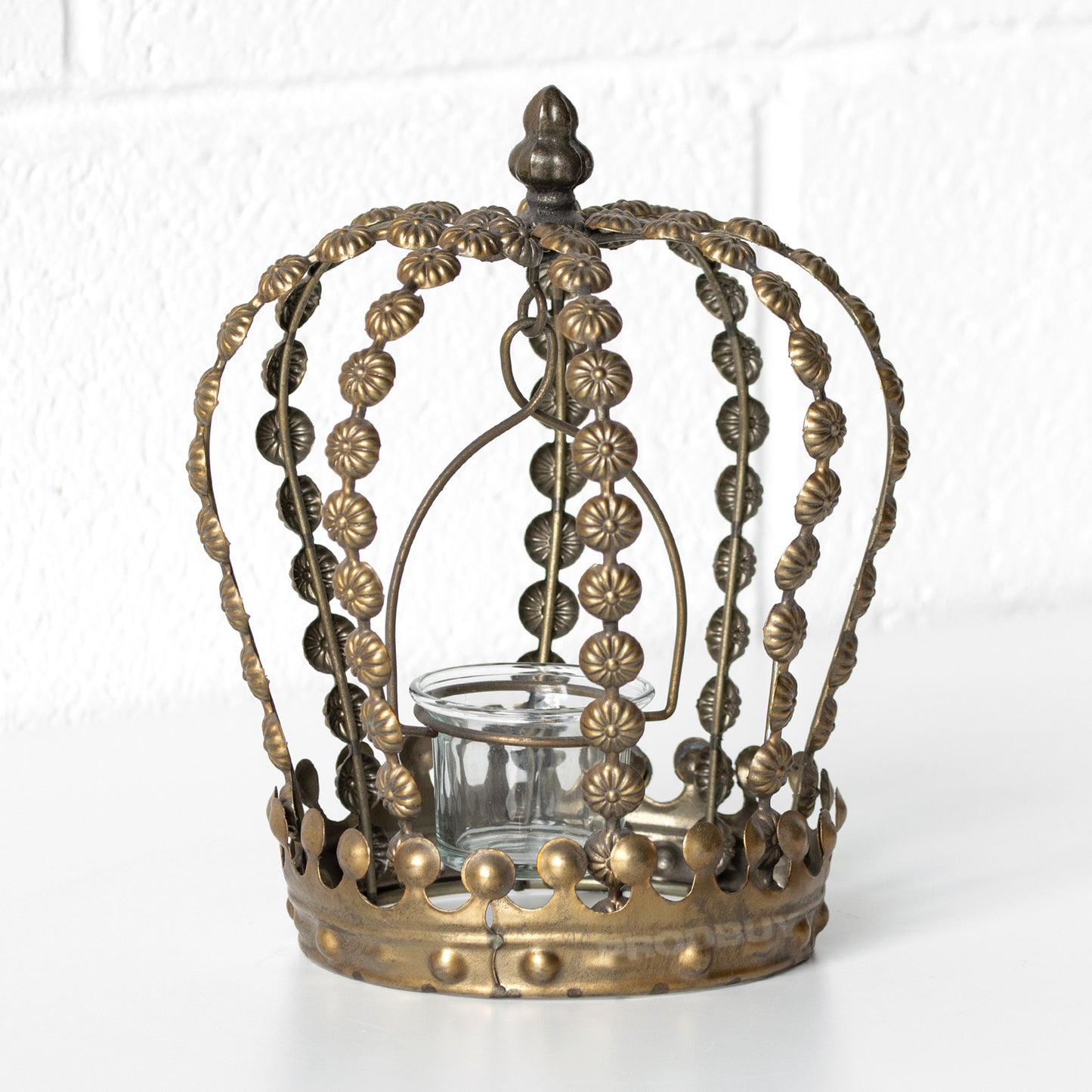 Crown Shaped Metal Candle Holder Lantern