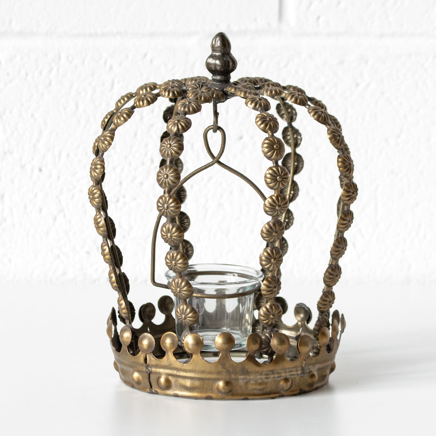 Crown Shaped Metal Candle Holder Lantern