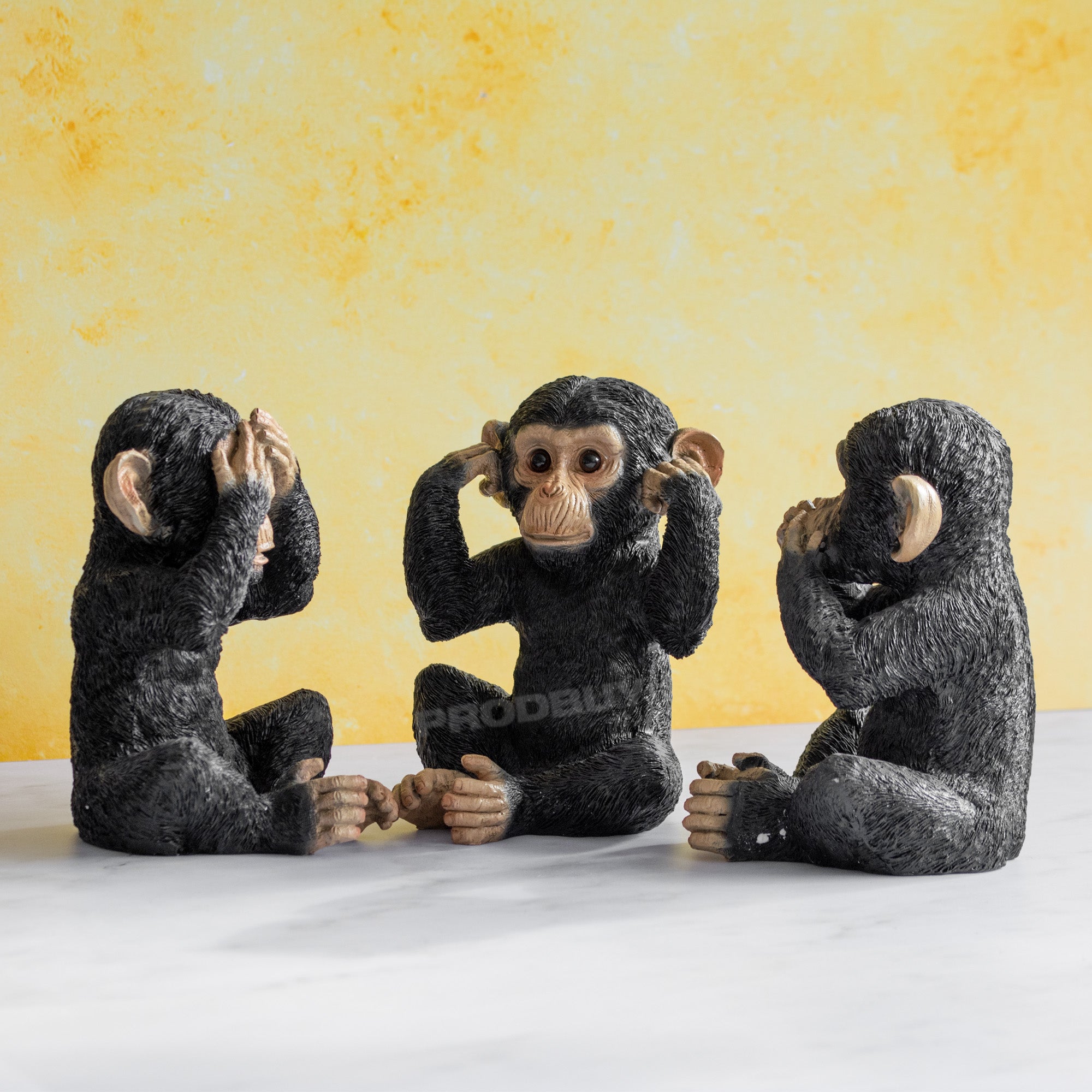 Black 3 Wise Monkeys Ornaments See Speak Hear No Evil – Robert