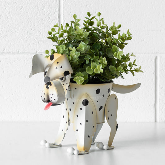 Nodding Dalmation Dog Garden Planter Plant Pot Ornament