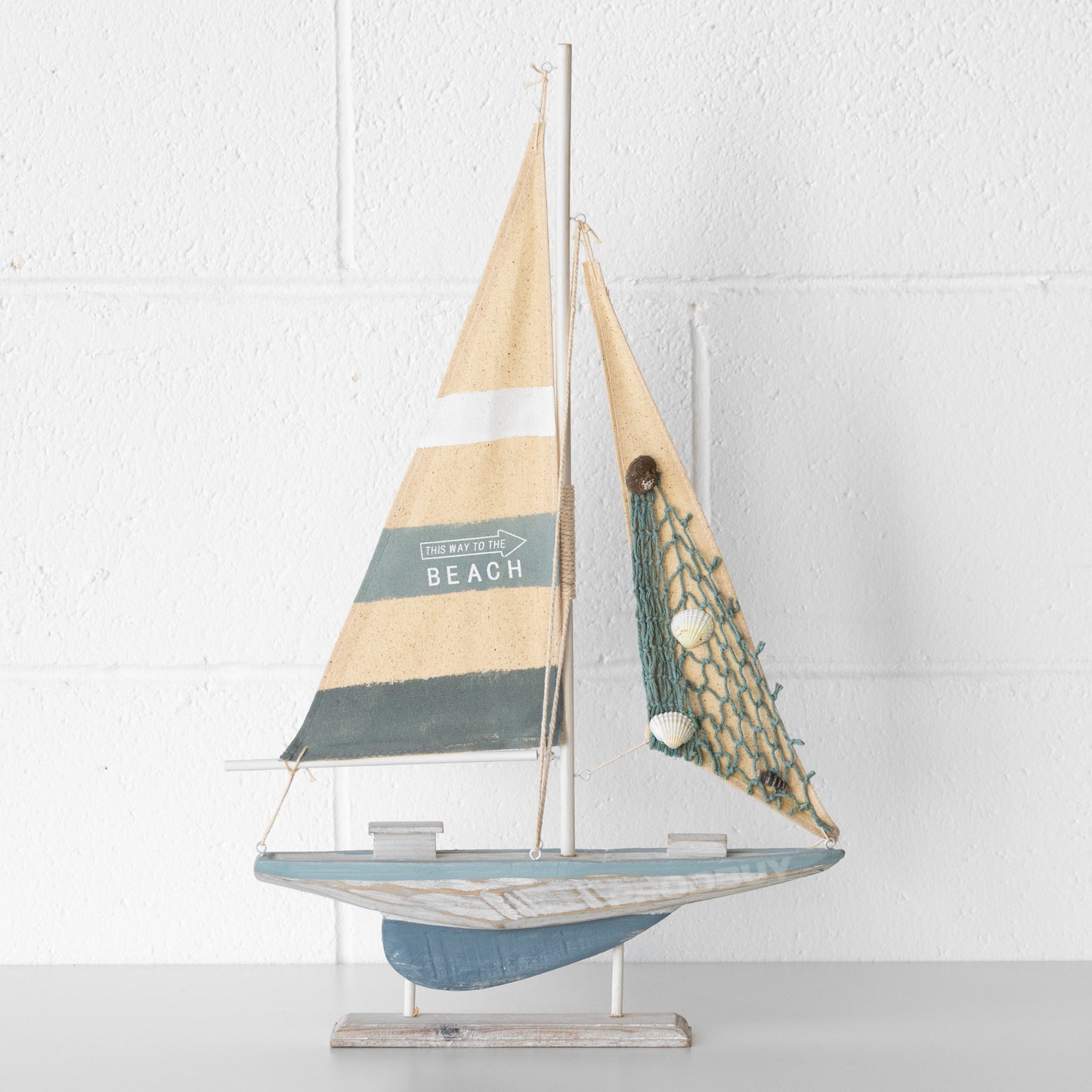 Tall 55cm 'Beach' Sailing Boat Ornament