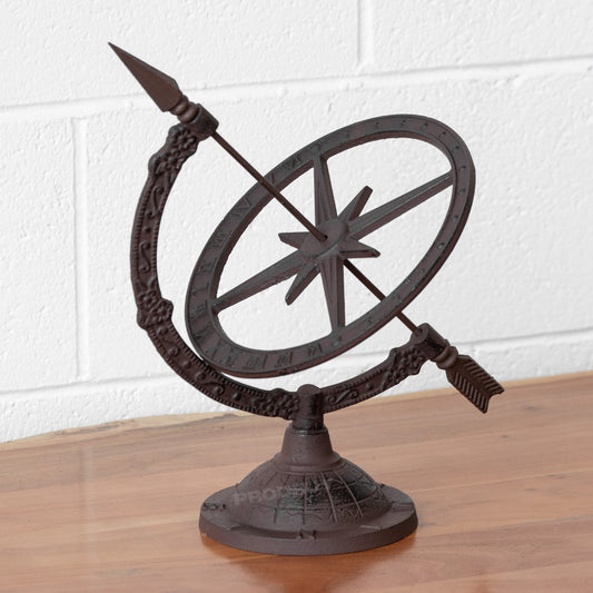 Cast Iron Garden Sundial Armillary Ornament