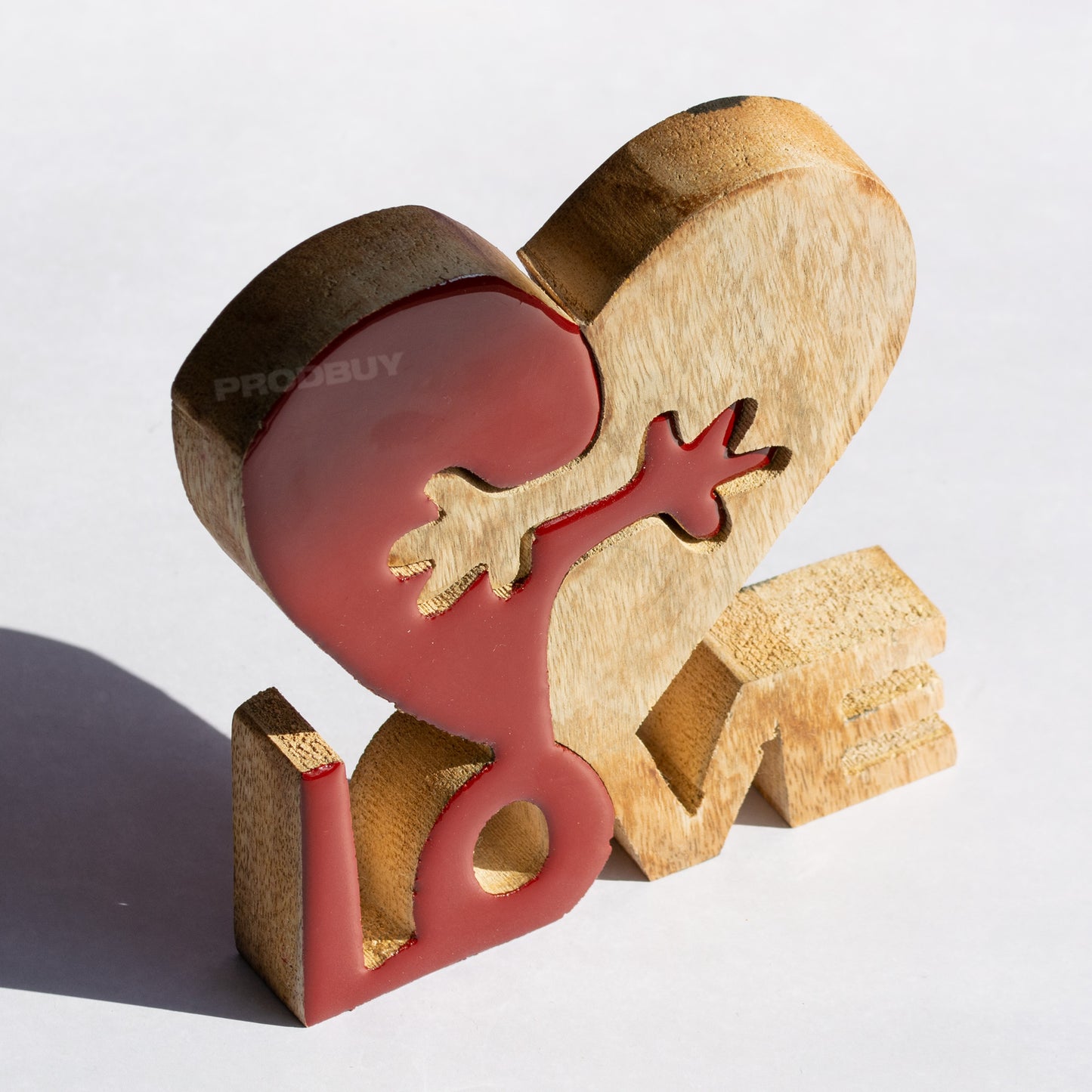 "Love" Wooden Puzzle Block Decorative Ornament Sculpture