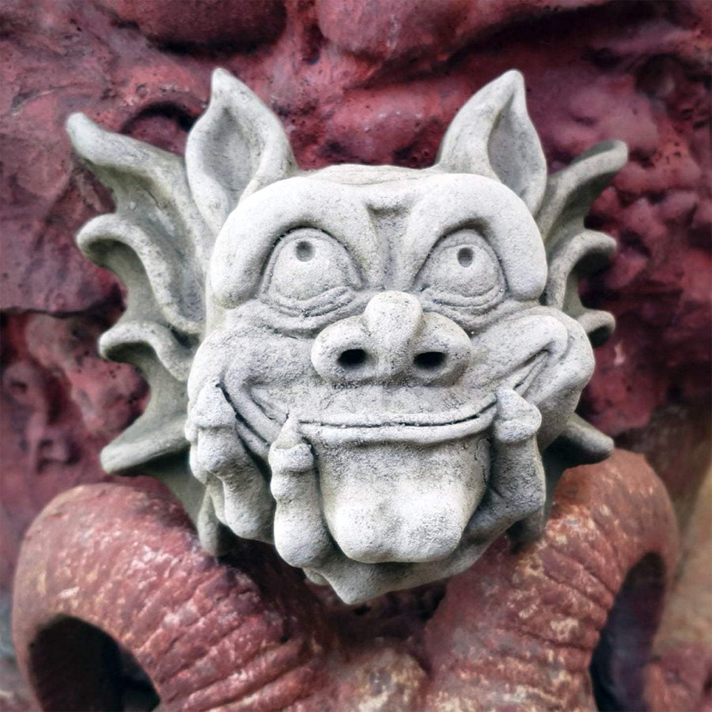 Small Bony Finger Gremlin Stone Wall Statue