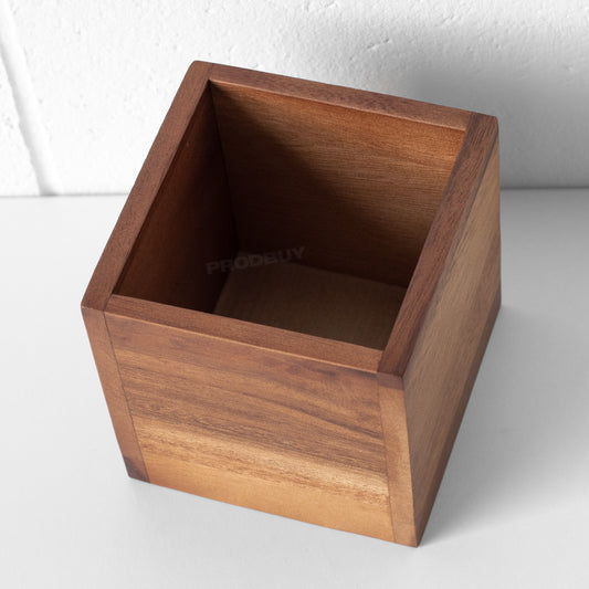 Square Acacia Wood Utensil Holder Cutlery Caddy