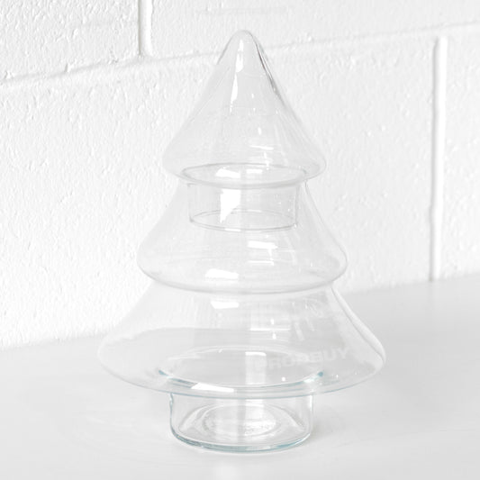 Christmas Tree Glass Storage Display Jar