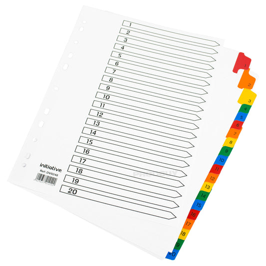 Initiative A4 Numbered 1-20 Index Dividers