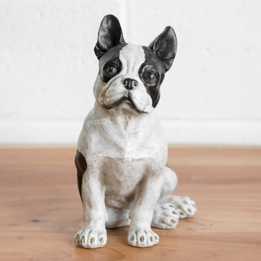 Sitting Black & White French Bulldog Ornament
