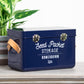 Vintage Blue Enamel 3 Compartment Seed Packet Shed Organiser Storage Tin Box