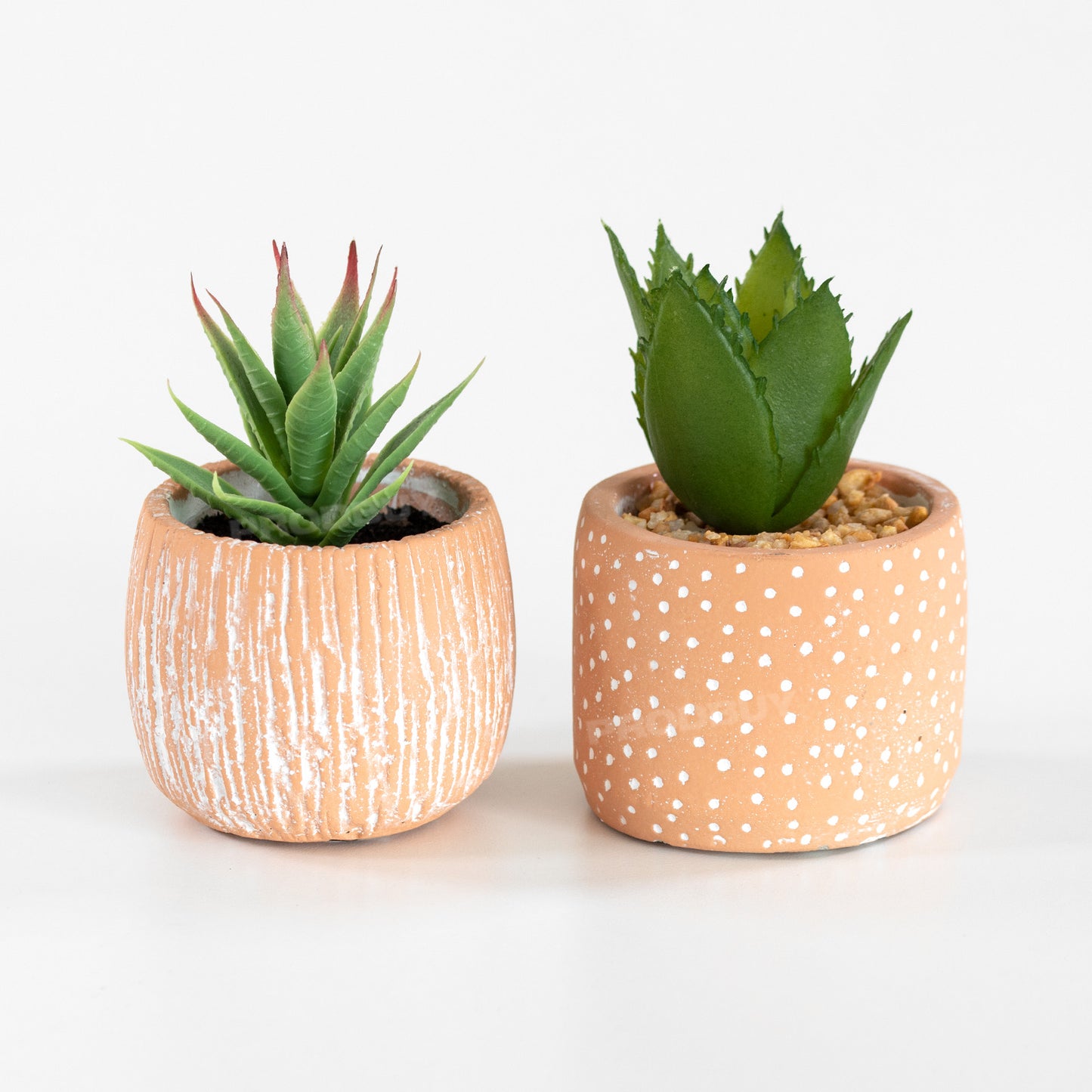 Set of 2 Small Artificial Succulent House Plant Decorations