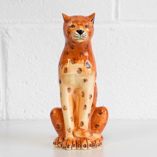Sitting Leopard Ceramic Decorative Ornament