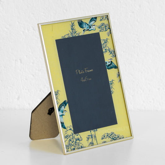 Yellow Floral Bird 4x6" Table Photo Frame