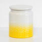 Yellow Honeycomb Kitchen Biscuit Barrel Jar