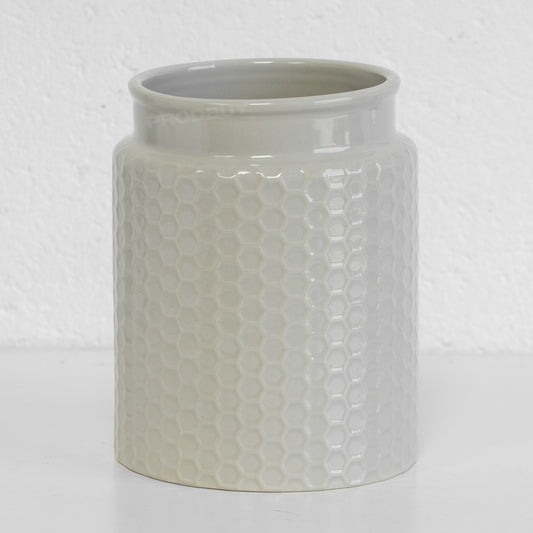 Grey Honeycomb Kitchen Utensil Storage Pot