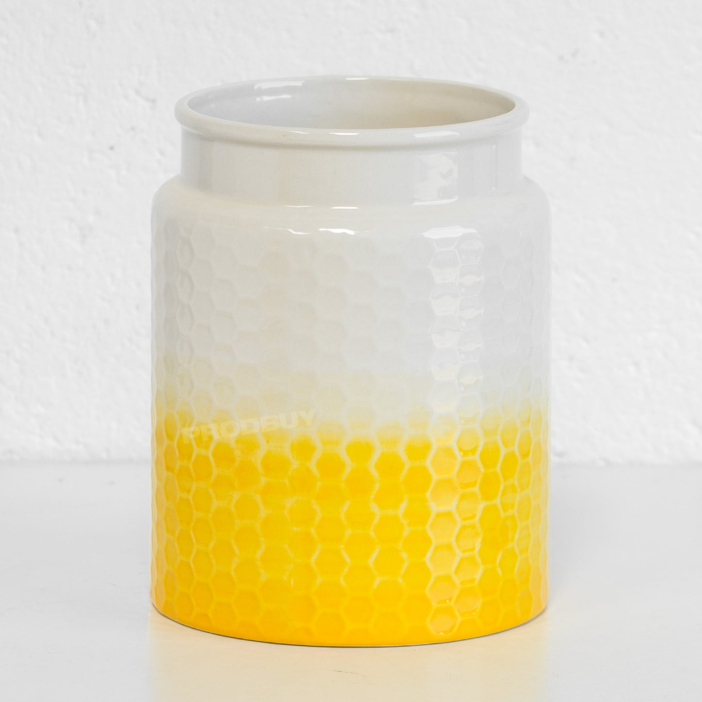 Yellow Honeycomb Kitchen Utensil Storage Pot
