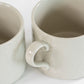 Set of 2 Grey Honeycomb Stoneware Breakfast Mugs