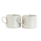 Set of 2 Grey Honeycomb Stoneware Breakfast Mugs
