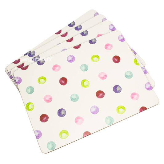 Set of Polka Dots 4 Placemats & 4 Coasters