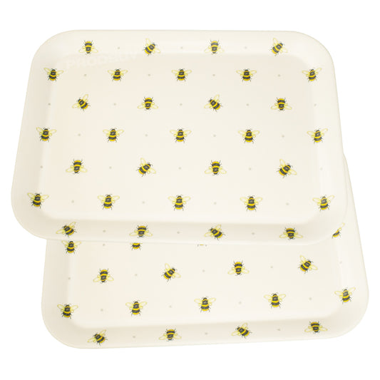 Set of 2 Bumble Bee Happy Serving Trays