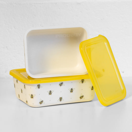 Set of 2 Bee Food Storage Containers Lunch Sandwich Boxes