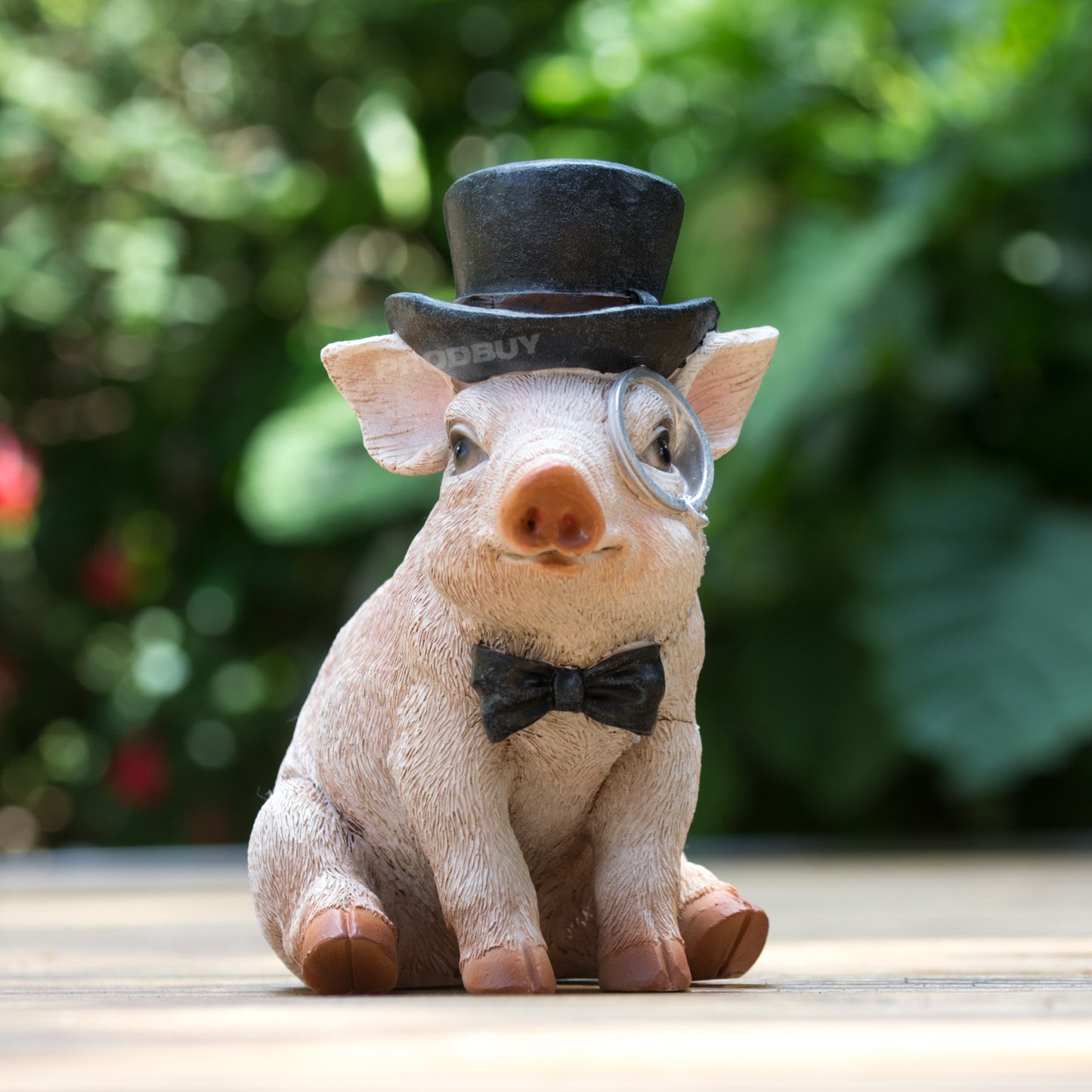 Pig with Top Hat & Monocle 15cm Resin Garden Ornament