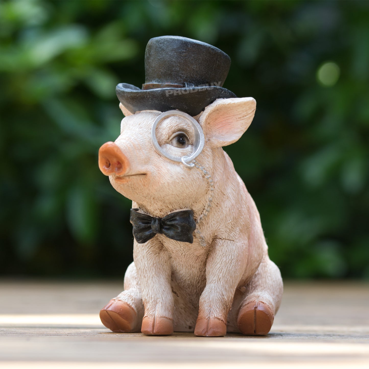 Pig with Top Hat & Monocle 15cm Resin Garden Ornament