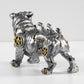 Steampunk Silver Resin Bulldog Ornament