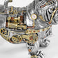 Steampunk Silver Resin Bulldog Ornament