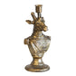 Bronzed Animal Display Bust Candle Stick Holder