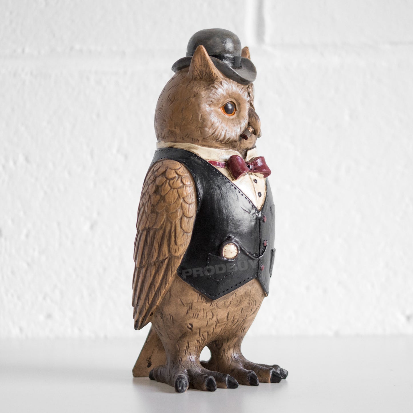 Gentleman Owl Top Hat & Suit Resin Ornament 24cm