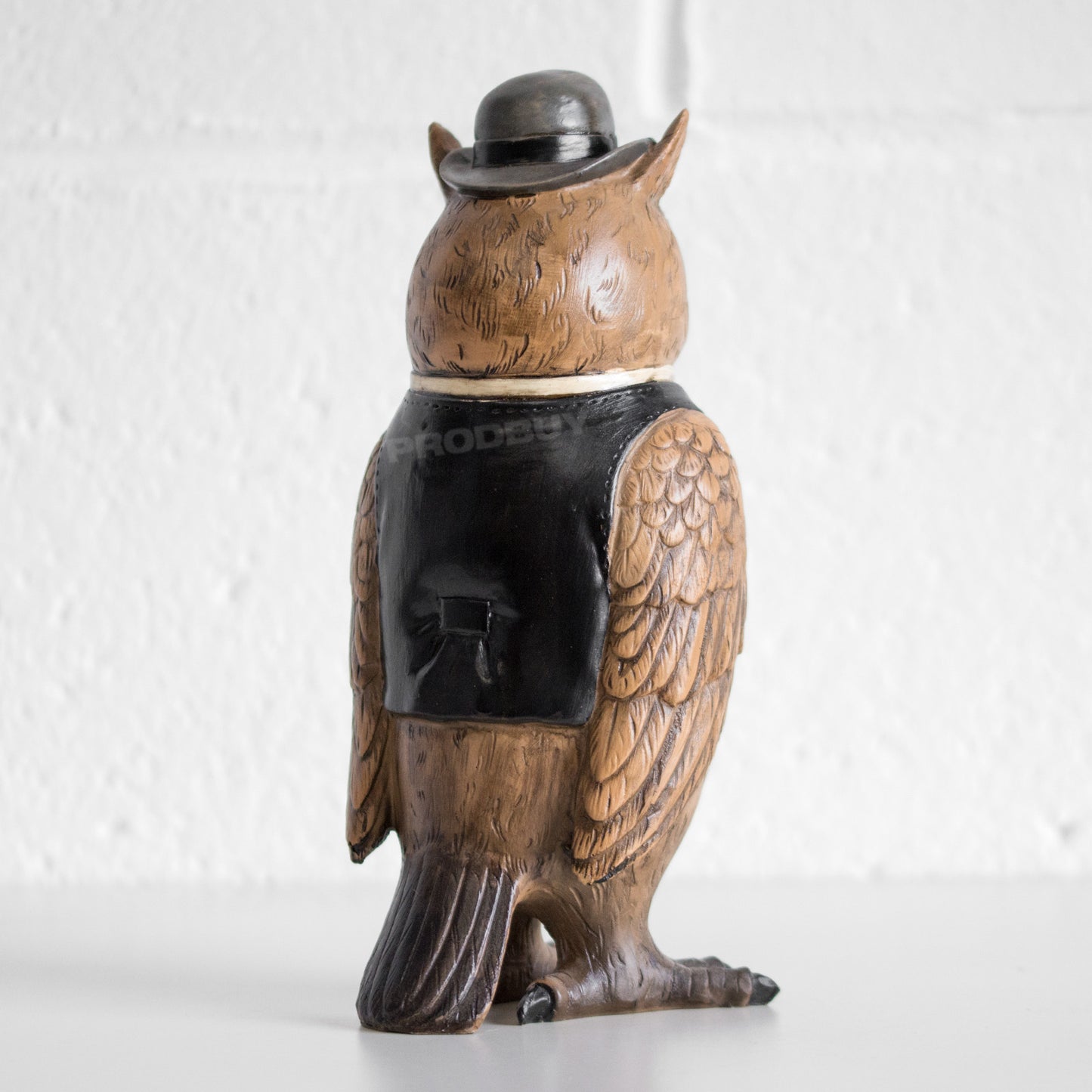 Gentleman Owl Top Hat & Suit Resin Ornament 24cm